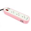 ปลั๊กรางไฟมาตรฐาน มอก. 3 ช่อง 1 สวิตซ์ 3 เมตร (ชมพู) DATA รุ่น AP3146