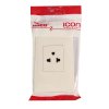 เต้ารับ HACO 3 ขา 1 ช่อง พร้อมแผงหน้ากาก รุ่น IC-E10