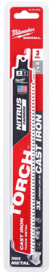 ใบเลื่อยไนตรัสคาร์ไบด์ MILWAUKEE 7TPI ยาว 9 นิ้ว (แพค 3 ชิ้น) รุ่น 48-00-5362 รุ่น TORCH