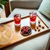 4-PIECE PIE SHAPED GLASS APPETIZER TRAY