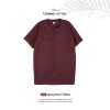 เสื้อยืดคอกลมสีพื้น Unisex สีไวน์แดง