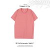 เสื้อยืดคอกลมสีพื้น Unisex สีชมพูกะปิ