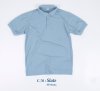 เสื้อโปโลคอปกแขนสั้นสีฟ้าเขียวตุ่น