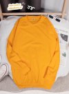เสื้อยืดคอกลมสีพื้นแขนยาว แขนจั๊ม Unisex สีเหลืองจันทร์
