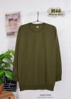 เสื้อยืดคอกลมสีพื้นแขนยาว แขนจั๊ม Unisex สีMilitary Olive