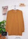 เสื้อยืดคอกลมสีพื้นแขนยาว แขนจั๊ม Unisex สีBone Brown