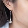 The Origami Crane silver 99.9 Earrings