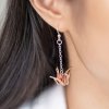 The Origami Crane silver 99.9 Earrings Rose Gold