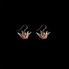 Origami Crane Earrings Silver 99.9 ROSE GOLD 18k Gold Plated Silver