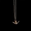 Origami Crane Necklace Silver 99.9 ROSE GOLD 18k Gold Plated Silver