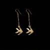 Ta-Pian Fish Dangle Earrings size M Silver 99.9 RICH GOLD 18k Gold Plated Silver