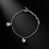 99.9% Fine Silver 2-Little-Star Bracelet | Jewelry of Memories and Good Luck | Handmade Craft