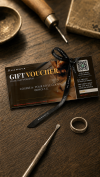 Premium Shannta silver clay jewelry workshop experience gift voucher envelope on a wooden table, perfect for unique gifts in Bangkok.