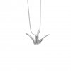 Origami Crane pure silver 99.9 pendant
