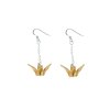 The Origami Crane silver 99.9 Earrings Rich Gold