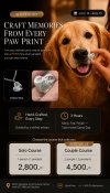 Craft Memories from Every Paw Print Workshop promotional poster featuring a Golden Retriever and custom silver pendant Shannta BACC