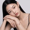 สร้อยข้อมือปลาตะเพียนสาน เงินแท้ 99.9 ขนาด S ชุบทอง 18k สี Rose Gold