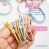 AP08 / Elastic hair bands + Plastic parts / 15 sets per pack assorted color/ Accessory Part