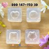 DDD 147-150 3D / 2 parts mold / Clear UV Resin Mold / Size 2x2x1.2 cm
