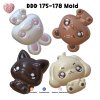 DDD 175-178 Punfun Animal Mold / 3D Mold / Epoxy Resin, Chocolate, fondant, Jelly,