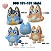 DDD 181-185 Sweet Dog Family Mold / 3D Mold / Epoxy Resin, Chocolate, fondant, Jelly, Plaster Mold