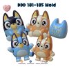 DDD 181-185 Sweet Dog Family Mold / 3D Mold / Epoxy Resin, Chocolate, fondant, Jelly, Plaster Mold