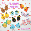 FE 163-171 Eev Evo Mold Set / 9 Molds / Face Earring Mold / Side / Pokemold / Silicone Mold / UV Resin Mold