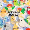 PET 01, 02, 03, 04, 05, 06, 07, 08, 09, 10 Parrot Mold / Parrot Mold / Silicone Mold