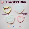 X Heart Part 1 Mold / Part Mold / Pokemold / Silicone Mold
