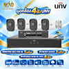 ชุดกล้องวงจรปิด UNV 4 ตัว 2MP มีไมค์ ภาพสี24ชั่วโมง พร้อมเครื่องบันทึกและSwitch (ECO)