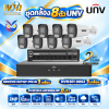 ชุดกล้องวงจรปิด UNV 8 ตัว 2MP มีไมค์ ภาพสี24ชั่วโมง พร้อมเครื่องบันทึกและSwitch (นกฮูก)