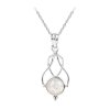 Sterling Silver Rainbow Moonstone Pendant with Chain 18 Inches