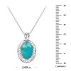 Sterling Silver Turquoise Pendant with Chain 18 Inches