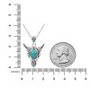 Sterling Silver Turquoise Bull Pendant with Chain 18 Inches