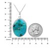 Sterling Silver Turquoise Pendant with Chain 18 Inch