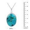 Sterling Silver Turquoise Pendant with Chain 18 Inch