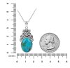 Sterling Silver Pendant with Turquoise with Chain 18 Inches