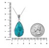 Sterling Silver Turquoise Pendant with Chain 18 Inches