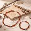 Kingman Turquoise & Amber Beaded Hoop Earrings
