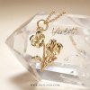 Sterling Silver Violet Pendant Over 18K Yellow Gold Plated With Chain 18 Inches