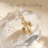 Sterling Silver Lily Of The Valley Pendant Over 18K Yellow Gold Plated With Chain 18 Inches