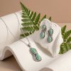 Sterling Silver Turquoise Leaf Earrings