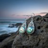 Sterling Silver Abalone Florwer Earrings