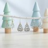 Sterling Silver Two-Tone Filigree Christmas Tree Earrings