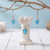 Blue Paraiba Opal Rhodium Over Brass Earrings