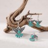 Blue Turquoise Sterling Silver Eagle Earrings