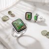 Southwestern Green Turquoise Silver Signet Ring