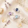 Amethyst & White Zircon Sterling Silver Ring