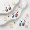 Blended Turquoise and Orange Spiny Oyster & Garnet Sterling Silver Earrings