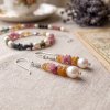 Multicolor Tourmaline & Freshwater Pearl Beaded Earrings
